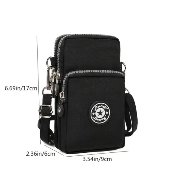 Small Blue Zipper Phone Cross Body Bag - Picture 2 of 4